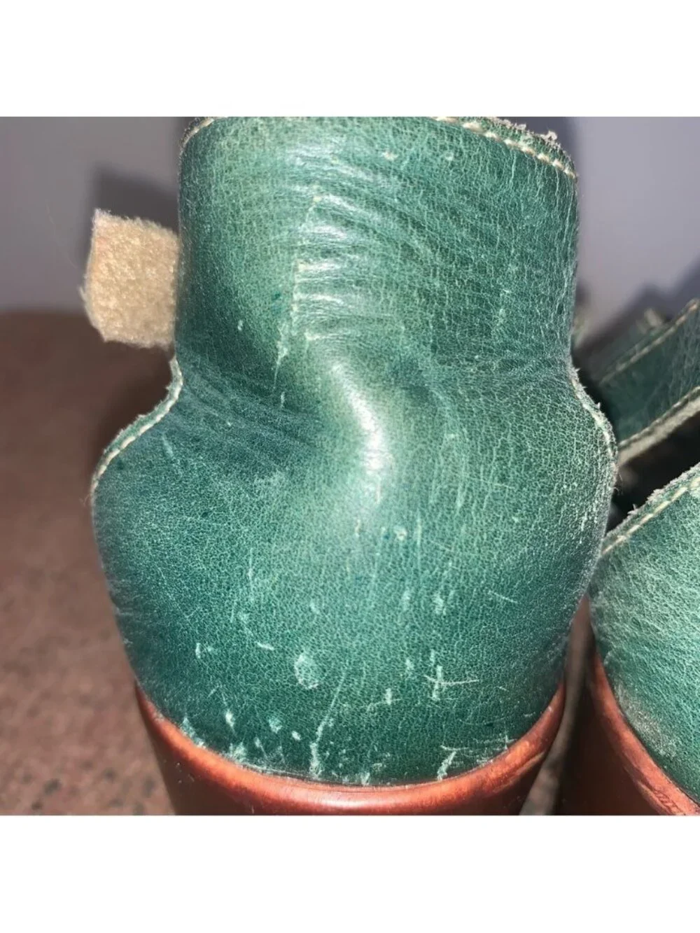 Fly London Teal Leather Wedge Sandals